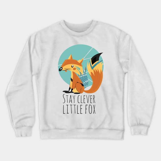 FOX CARTOON ILLUSTRATION stay clever little animal Crewneck Sweatshirt by Midoart
